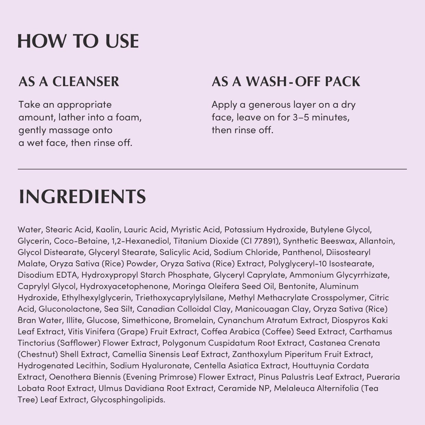 EQQUALBERRY Purple Rice Pore Purifying Pack Cleanser UAE Saudi Qatar Jordan