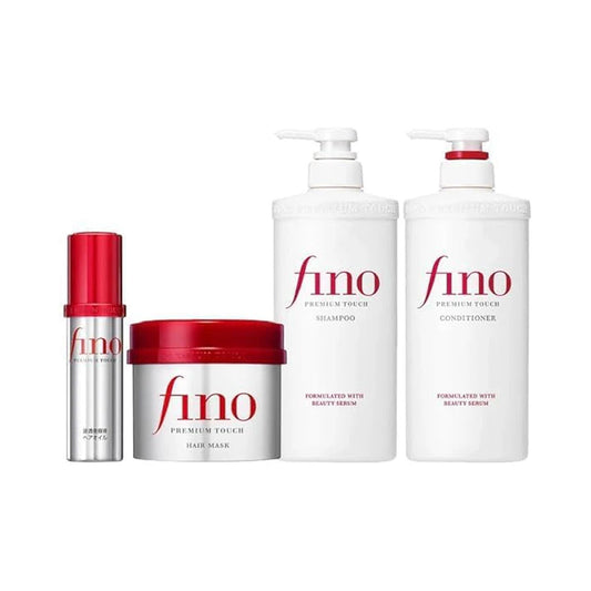 Fino Premium Touch Complete Hair Care Set (Shampoo + Conditioner + Treatment Mask + Oil )