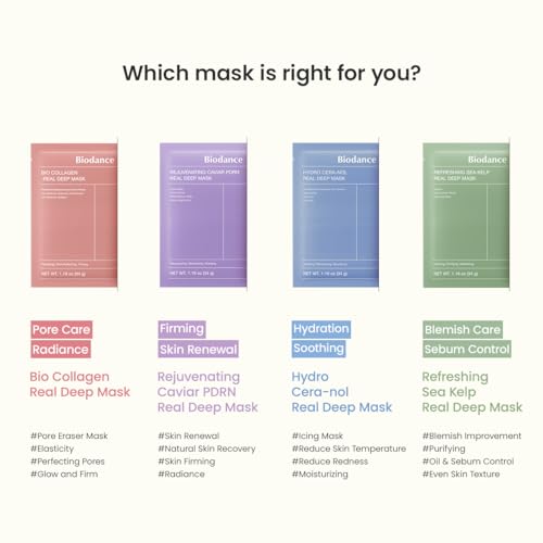 BIODANCE Rejuvenating Caviar PDRN Real Deep Mask, Overnight Hydrogel Mask, Skin Firming, Radiance, Enhancing Skin Recovery, Korean Skin Care, Valentines Day Gifts for Her | 1.19oz(34g) x 4ea