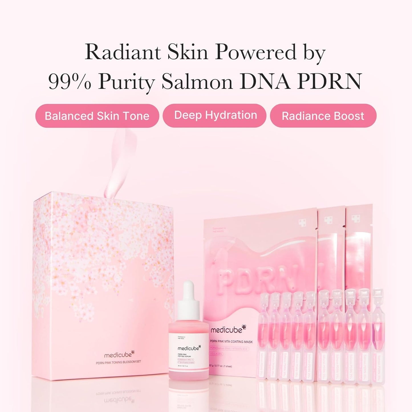 MEDICUBE PDRN Pink Glow Kit – Radiant Pink Glass Glow Routine - Set / Kit