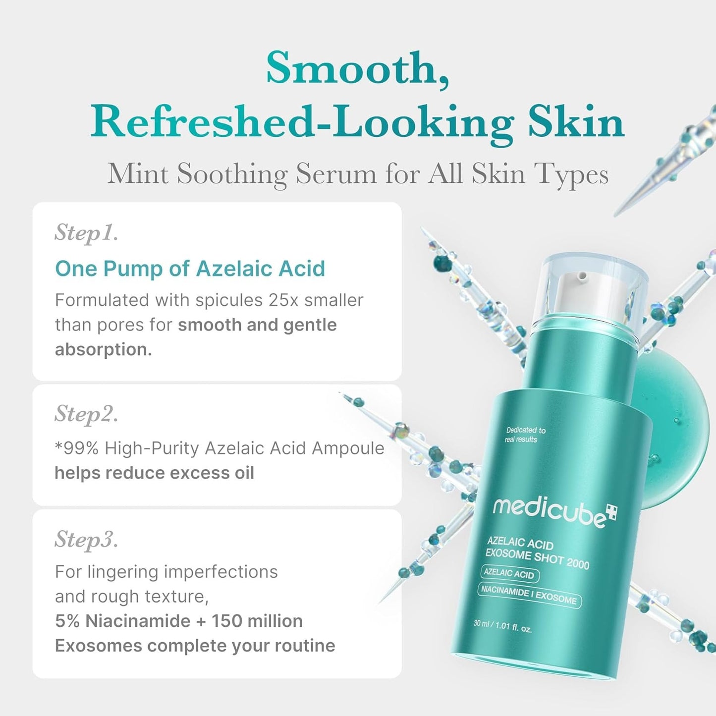 MEDICUBE Azelaic Acid Exosome Shot  2000/  7500 – Refine & Revive Serum - 30 ml