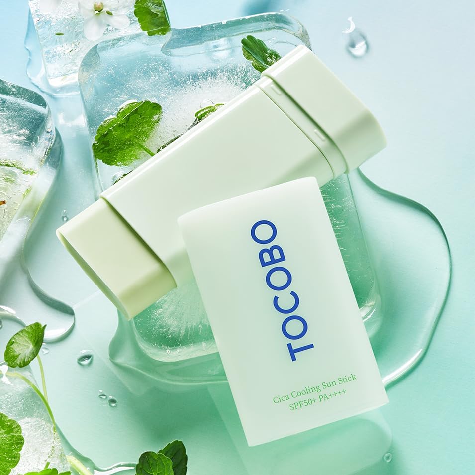 TOCOBO Cica Cooling Sun Stick SPF50+ PA++++ 1.69 fl. oz - Fermented Cica Complex, Reduces Skin Temperature, Quick Soothing, Lightweight and Moisturizing