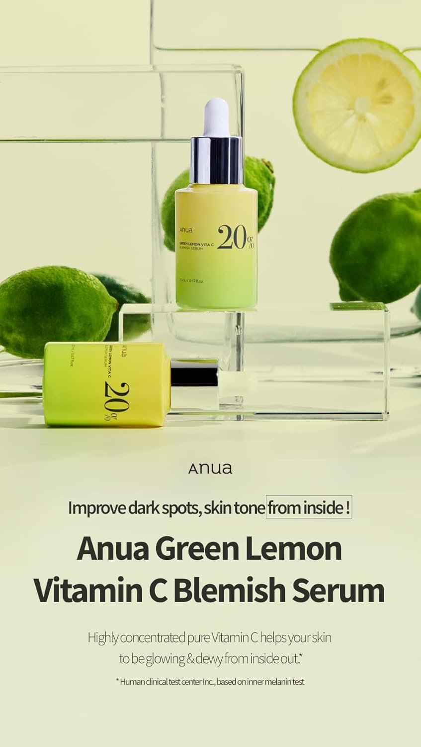 Anua Green Lemon Vitamin C 20% Facial Blemish Serum For Dark Spots UAE