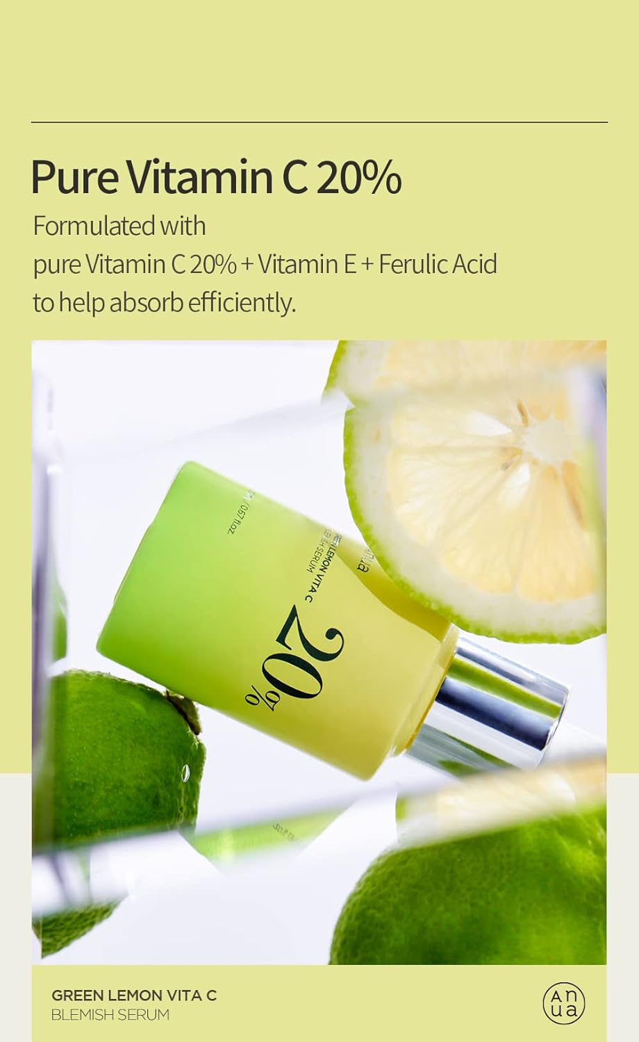 Anua Green Lemon Vitamin C 20% Facial Blemish Serum For Dark Spots UAE