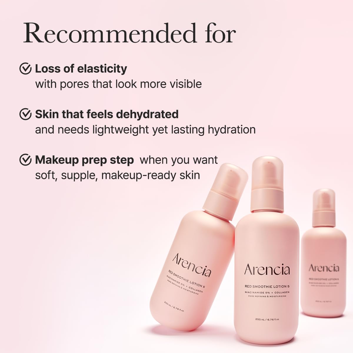 ARENCIA Red Smoothie Lotion 5 – Hydrating Face Moisturizer (6.76 fl oz / 200ml) ❤️✨