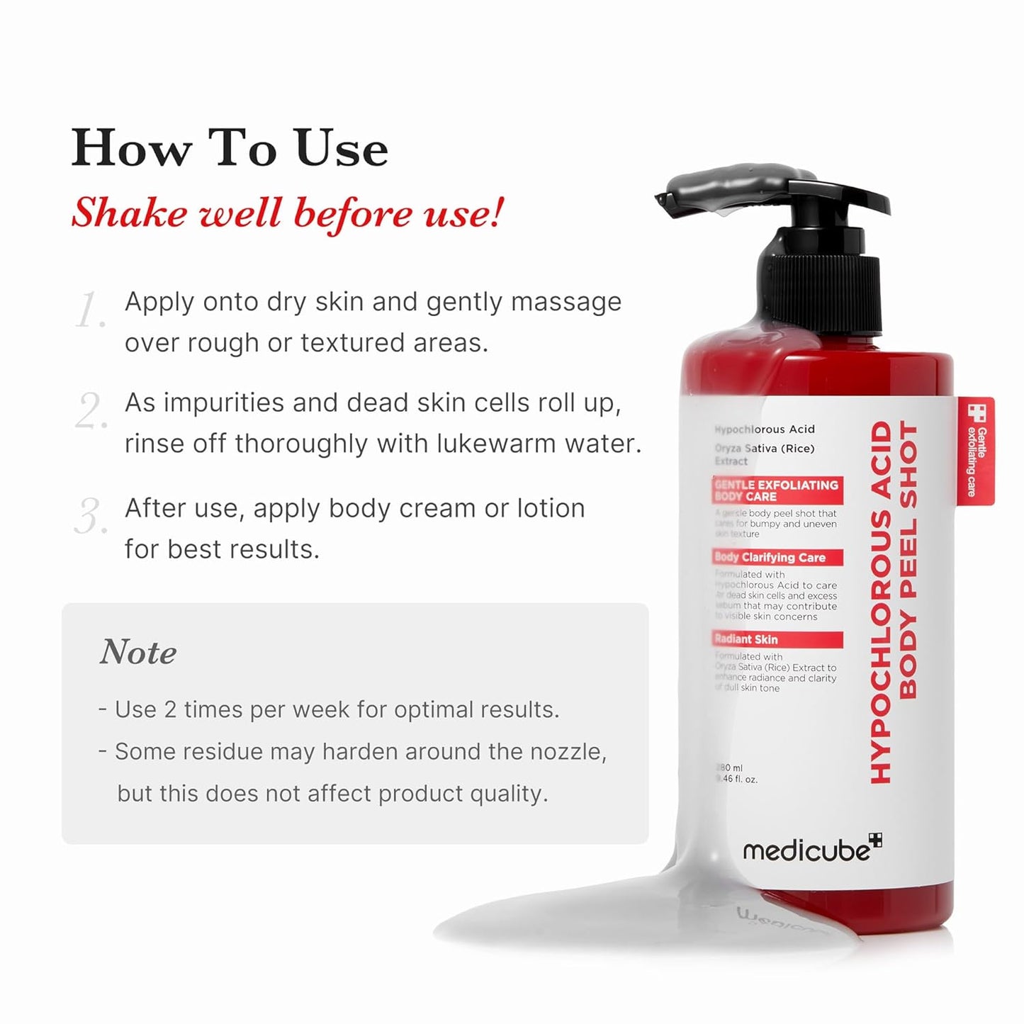 Medicube Hypochlorous Acid Rice Body Peel Shot - 280ml