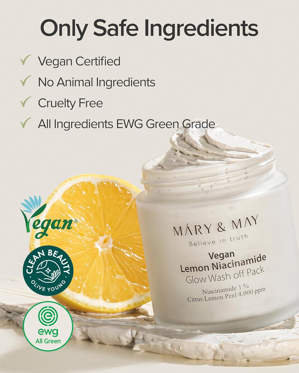 Mary&May Lemon Niacinamide Glow Wash off Pack - 125g