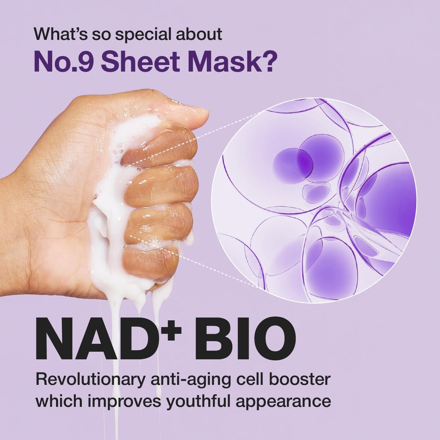 numbuzin No.9 Sheet Mask | NAD+ BIO Lifting-sil Full Face Mask - 4EA
