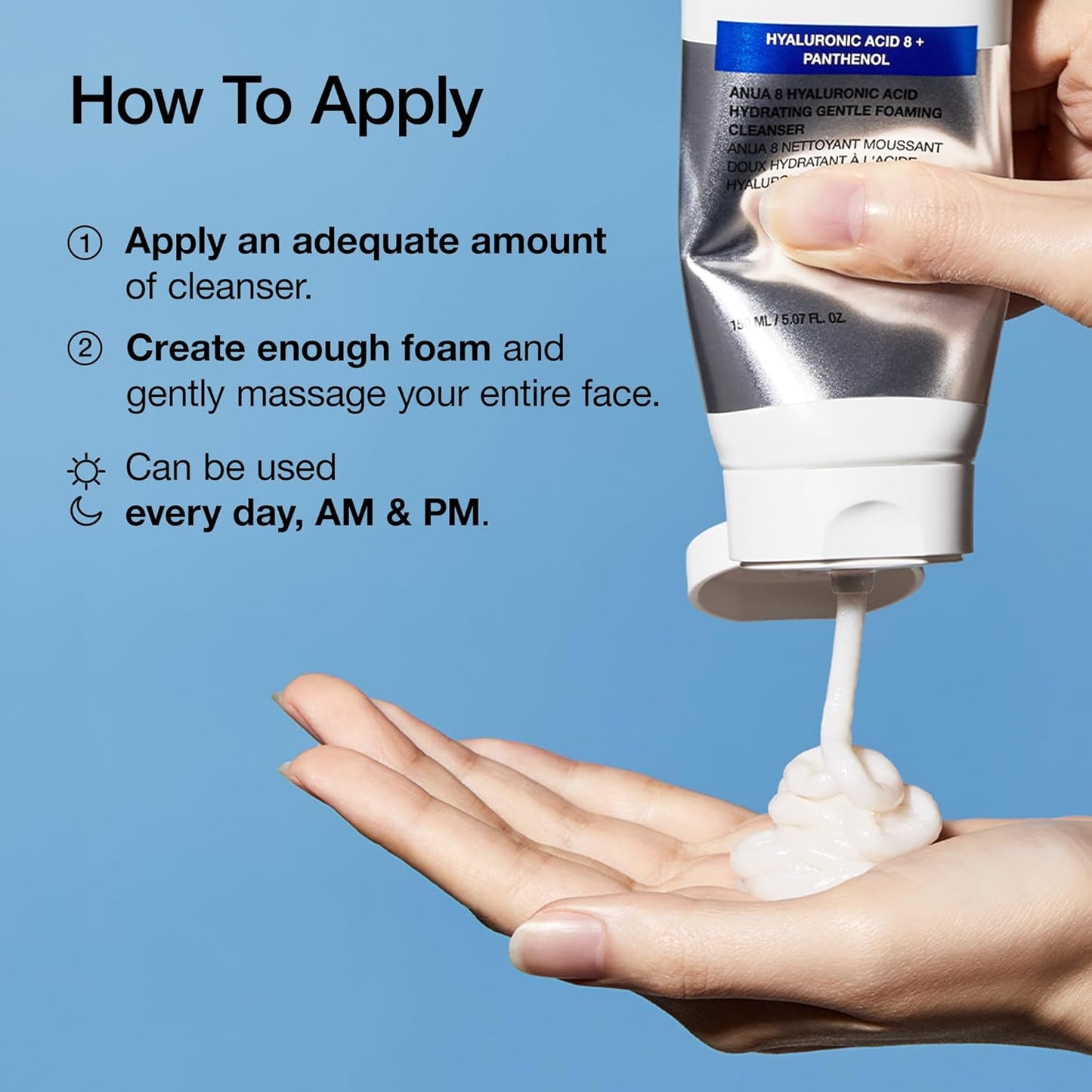 ANUA Hydrating Gentle Foaming Cleanser, Hyaluronic Acid UAE