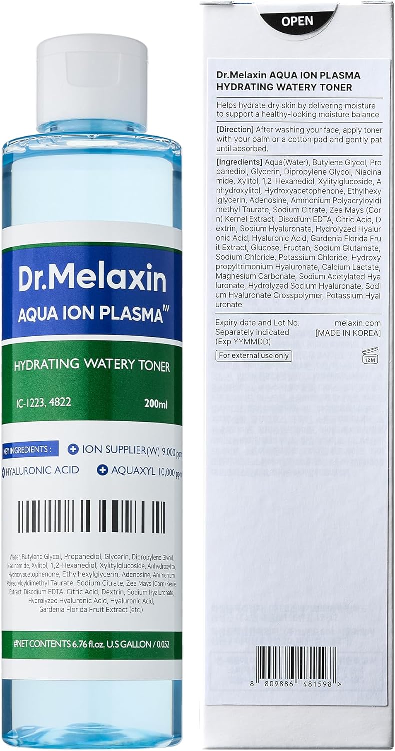 DR.MELAXIN Aqua Ion Plasma Watery Toner – Deep Hydration & Skin Balance (200ml / 6.76 fl oz) 💧✨