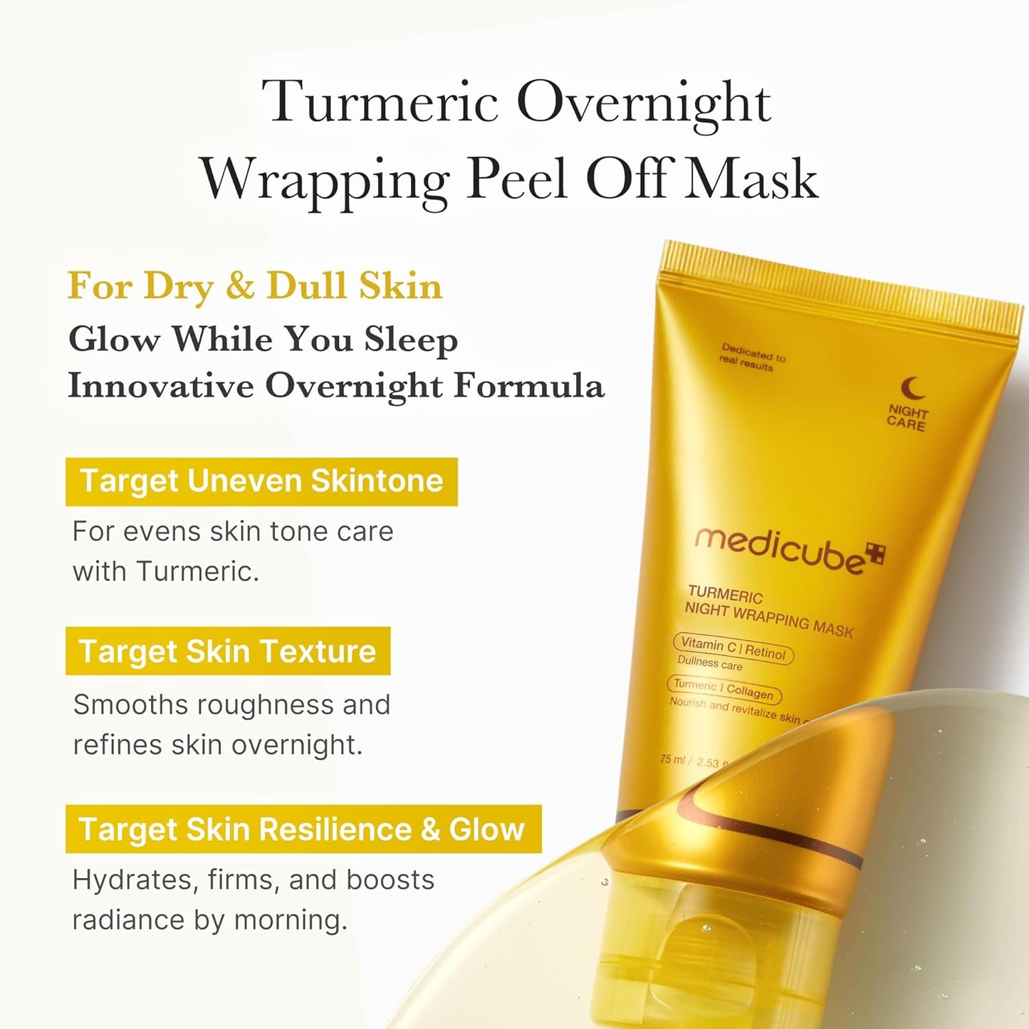 Medicube Glass Skin Night Duo | Vitamin C Moisturizer & Turmeric Overnight Mask