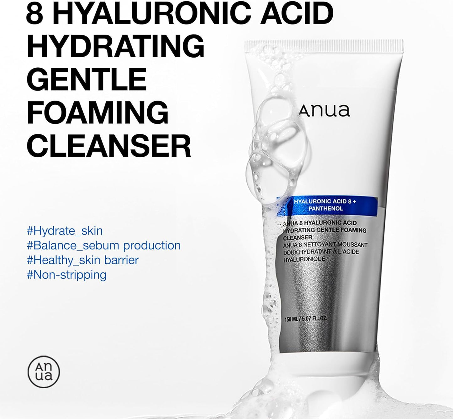 ANUA Hydrating Gentle Foaming Cleanser, Hyaluronic Acid UAE