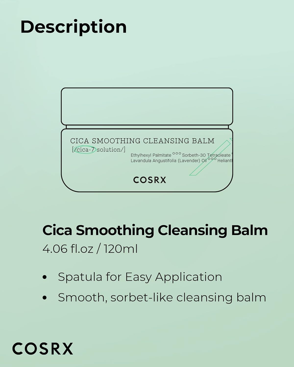 COSRX Pure Fit Cica Smoothing Cleansing Balm (120ml / 4.05 fl oz)