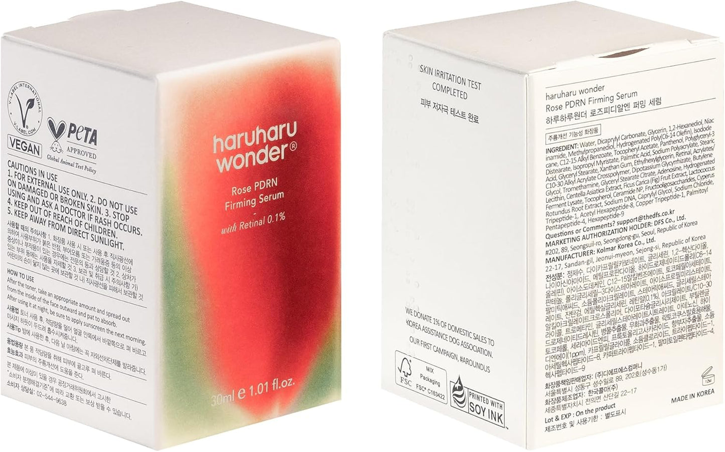 Haruharu Wonder Rose PDRN Firming Serum with Retinal 0.1% (30ml / 1.01 fl oz)