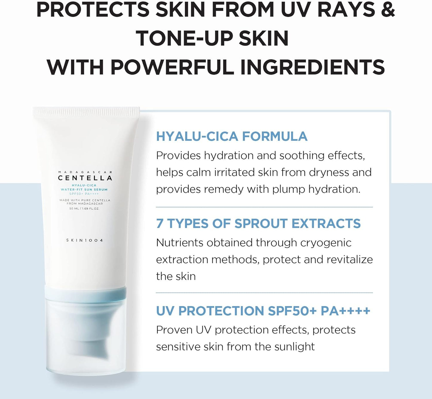 SKIN1004 Madagascar Centella Hyalu Cica Water Fit Sun Serum UAE