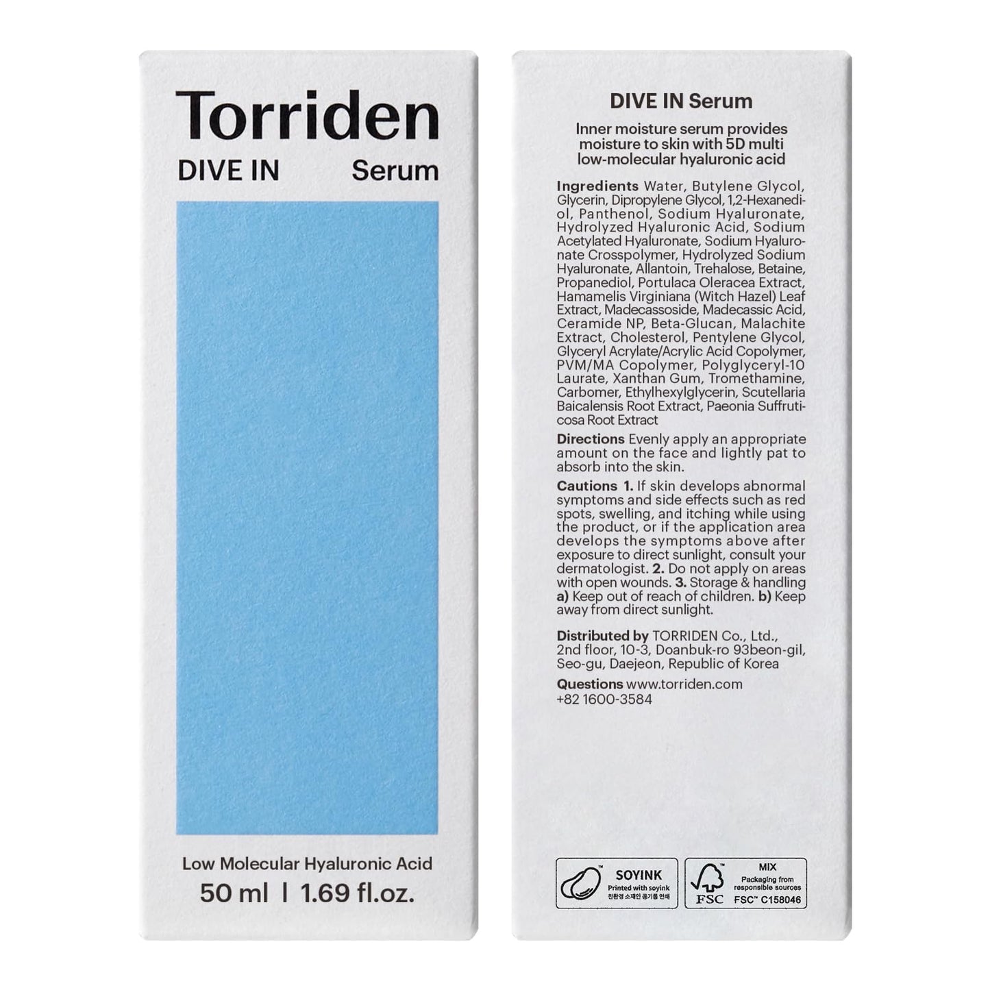 Torriden DIVE IN Hyaluronic Acid Serum for Deep Hydration - 50ml