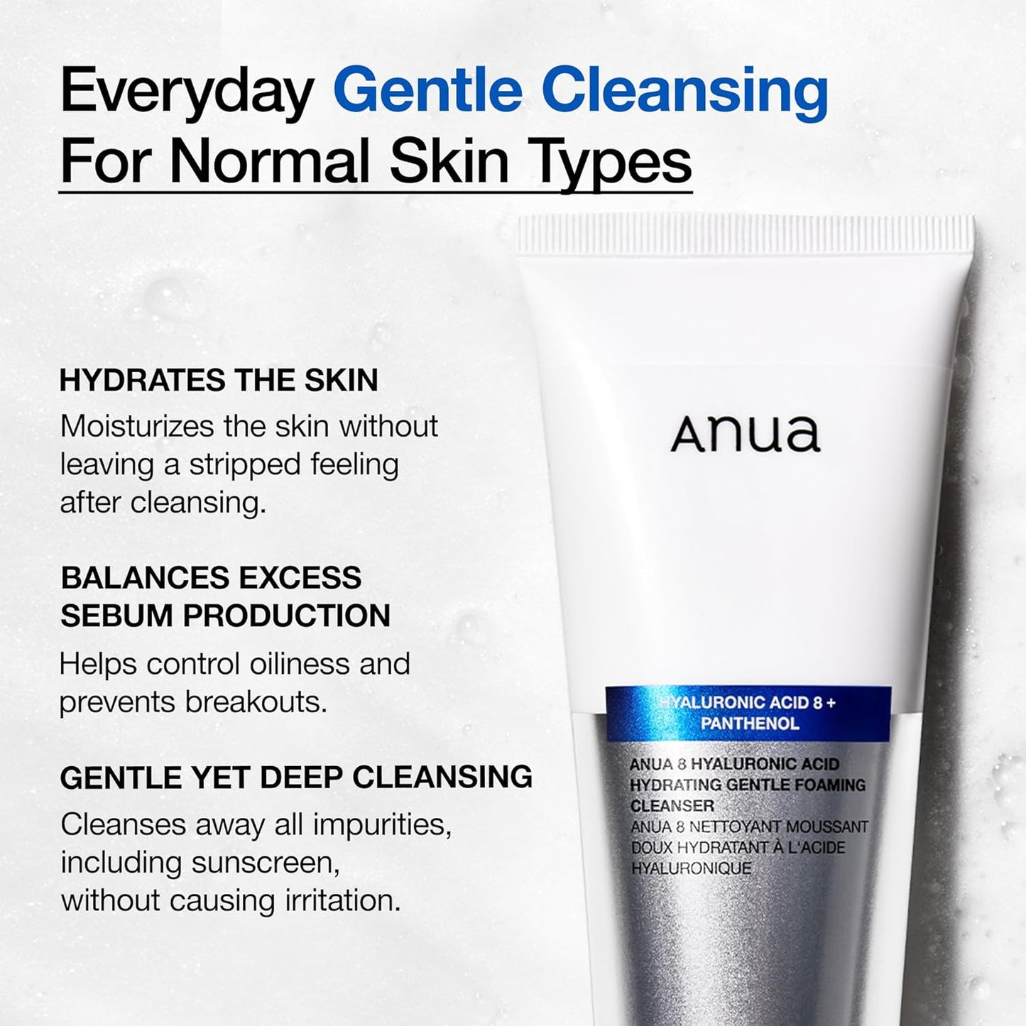 ANUA Hydrating Gentle Foaming Cleanser, Hyaluronic Acid UAE