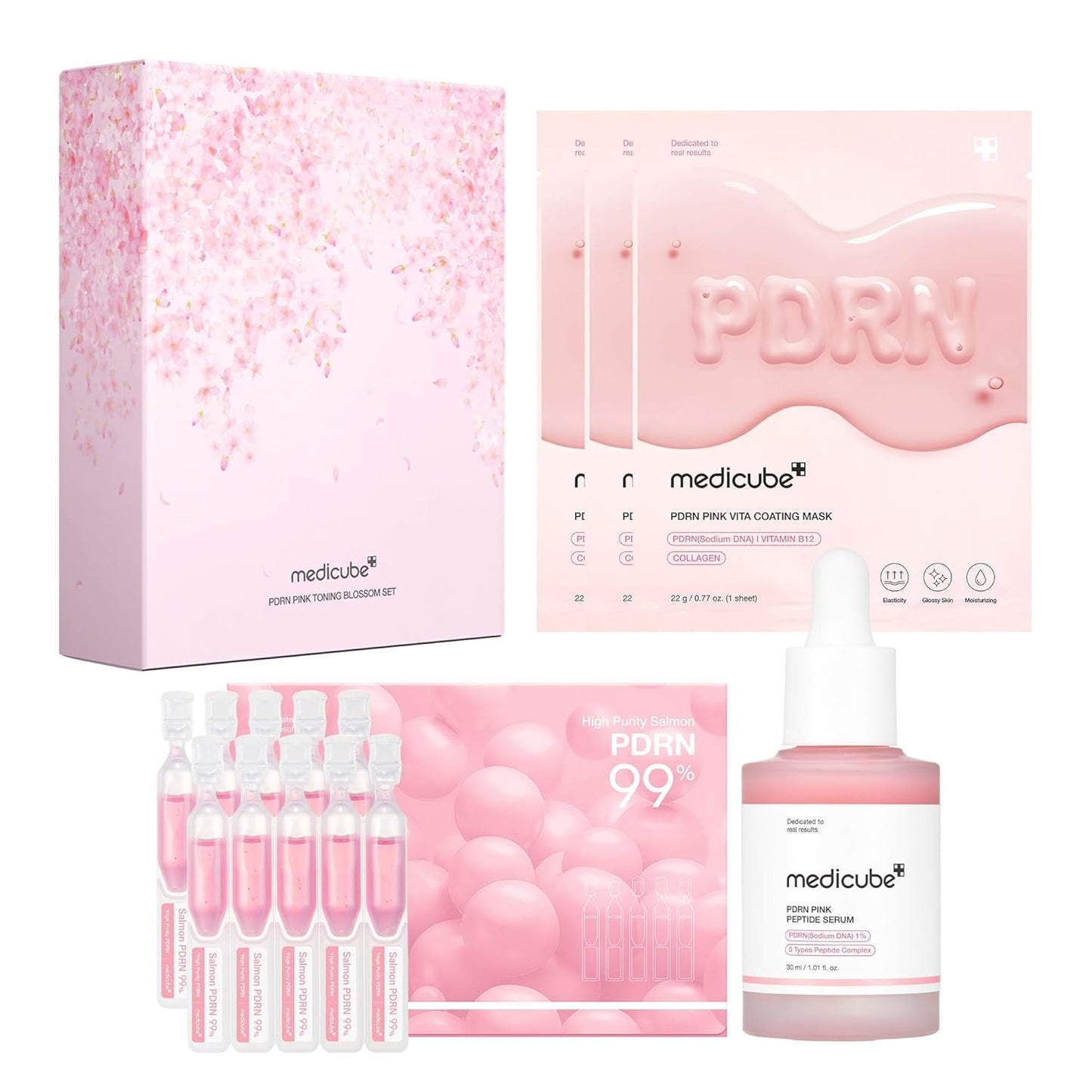 MEDICUBE PDRN Pink Glow Kit – Radiant Pink Glass Glow Routine - Set / Kit