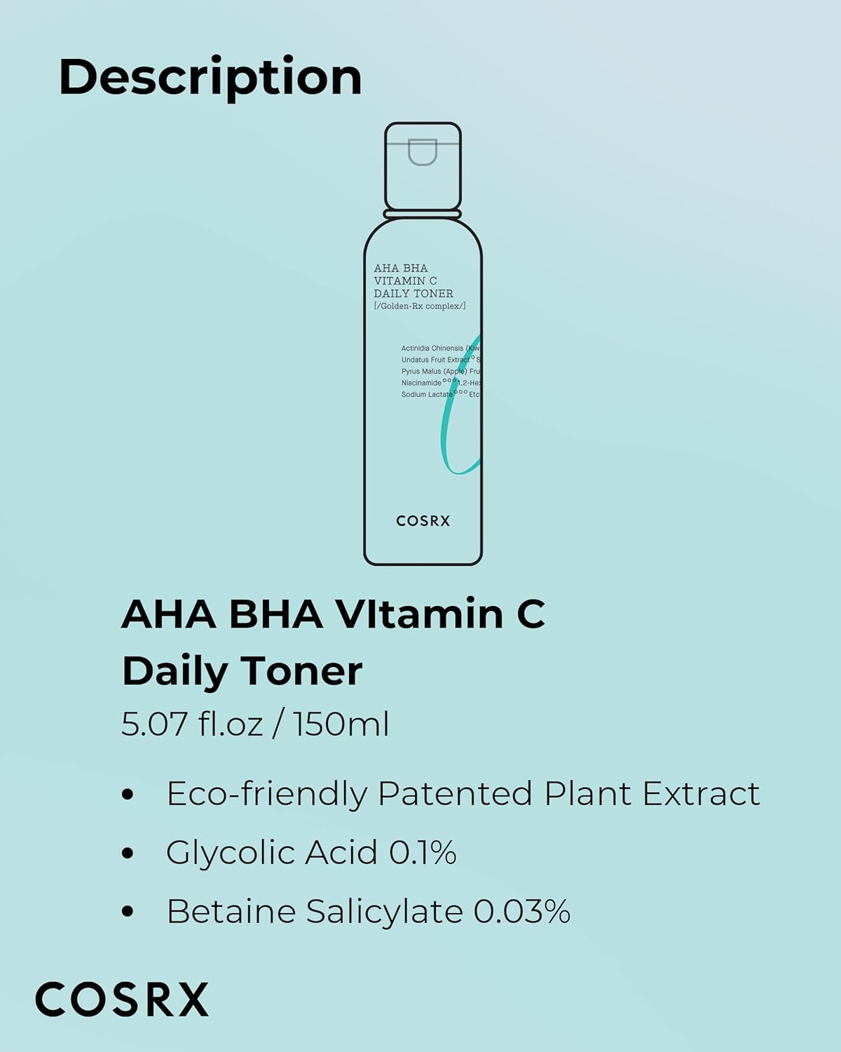 Cosrx Refresh AHA BHA Vitamin C Daily Toner UAE