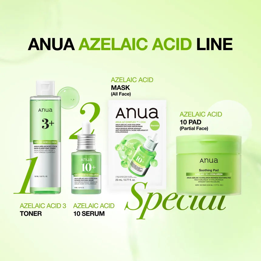 Anua Azelaic Acid Hyaluron Redness Soothing Serum Mask (23ml × 1 Sheet)