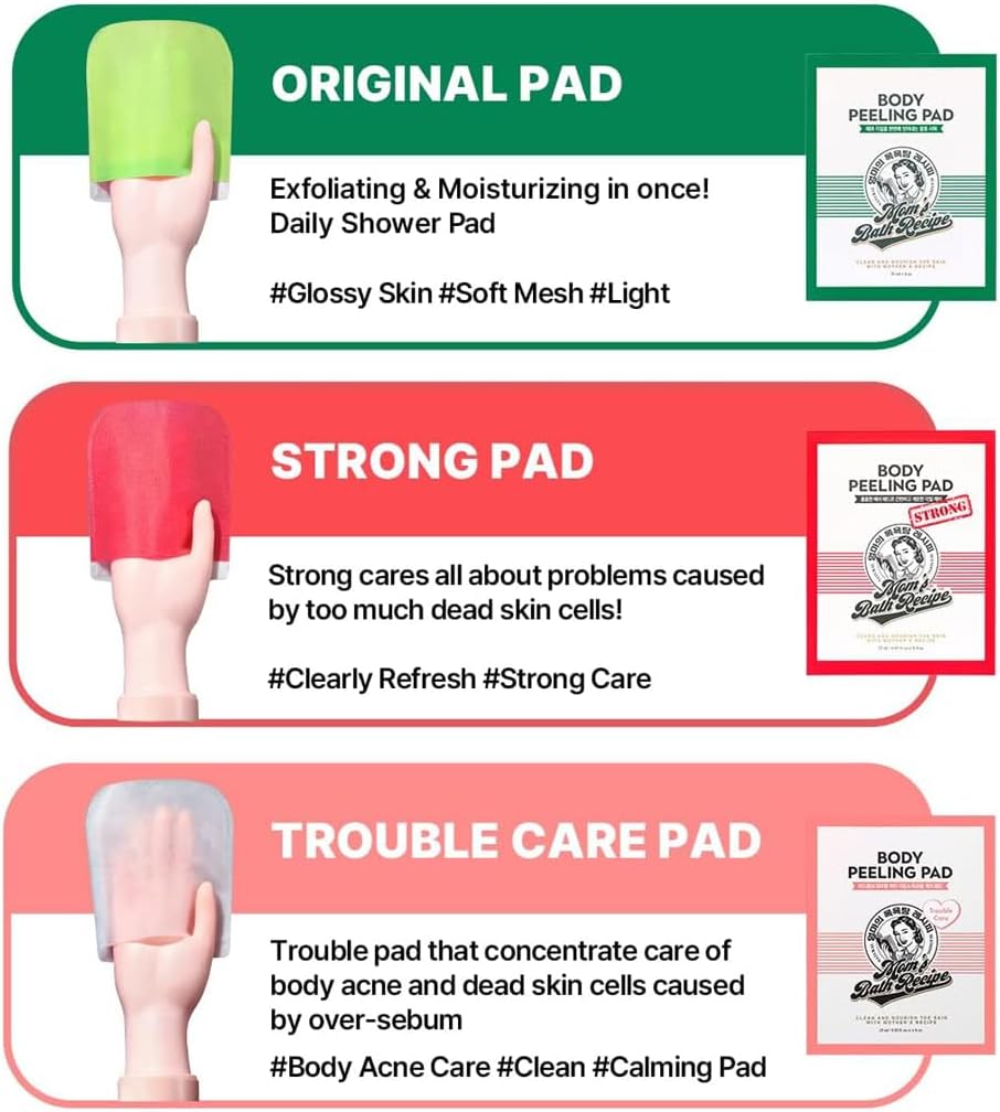 Mom's Bath Recipe Body Peeling Pad Original - 8 Sheets