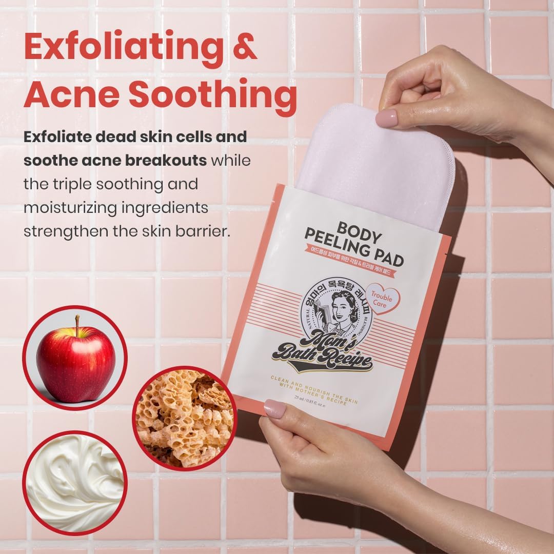 Mom's Bath Recipe Body Peeling Pad Trouble Care - 8 Sheets
