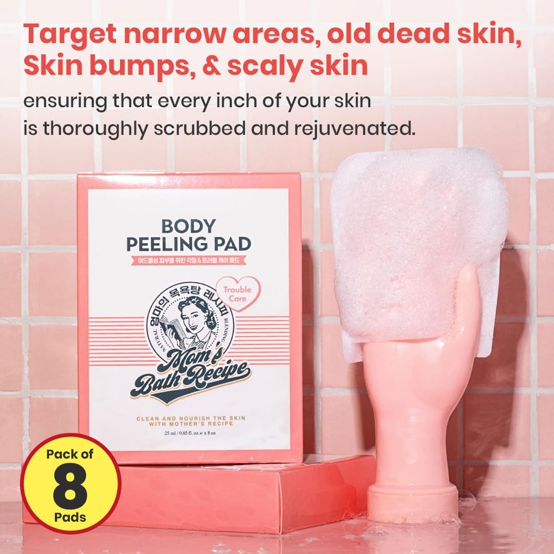 Mom's Bath Recipe Body Peeling Pad Trouble Care - 8 Sheets