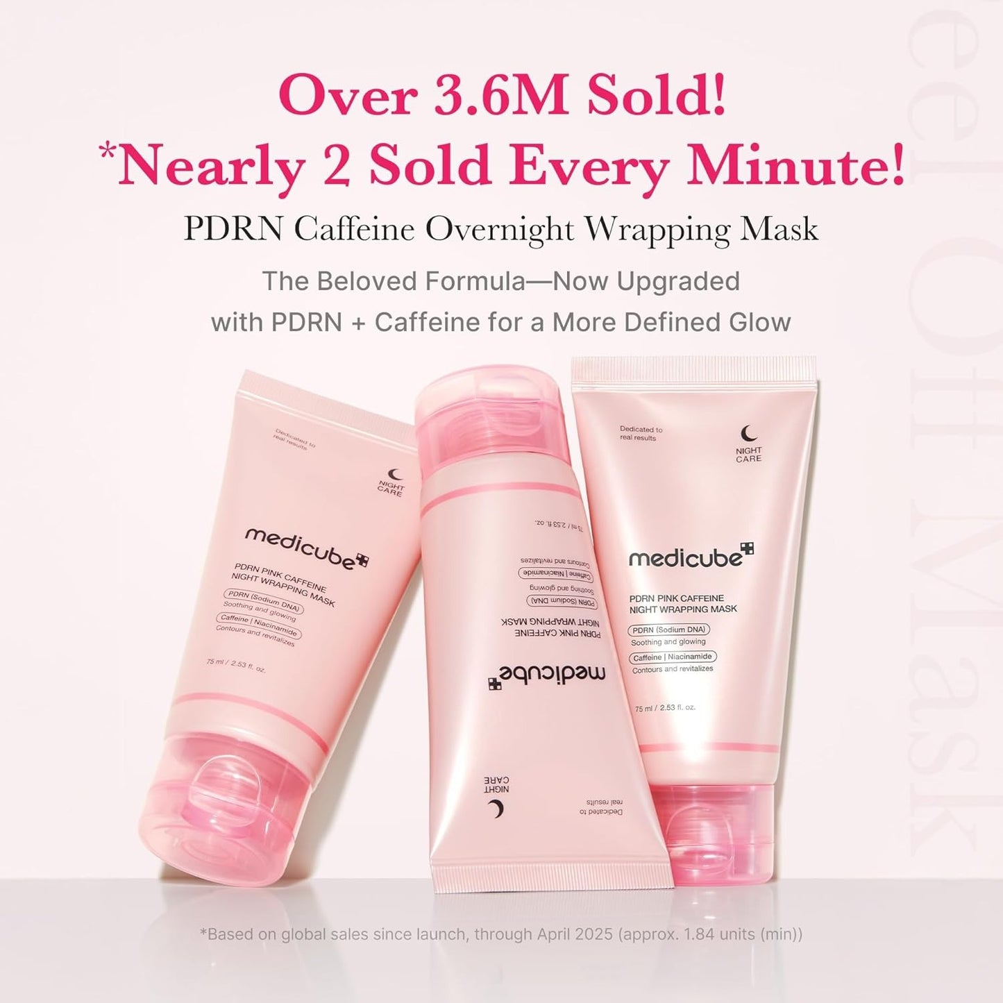 Medicube PDRN Pink Caffeine Overnight Wrapping Mask – Firm & Glow Night Film 75 ml