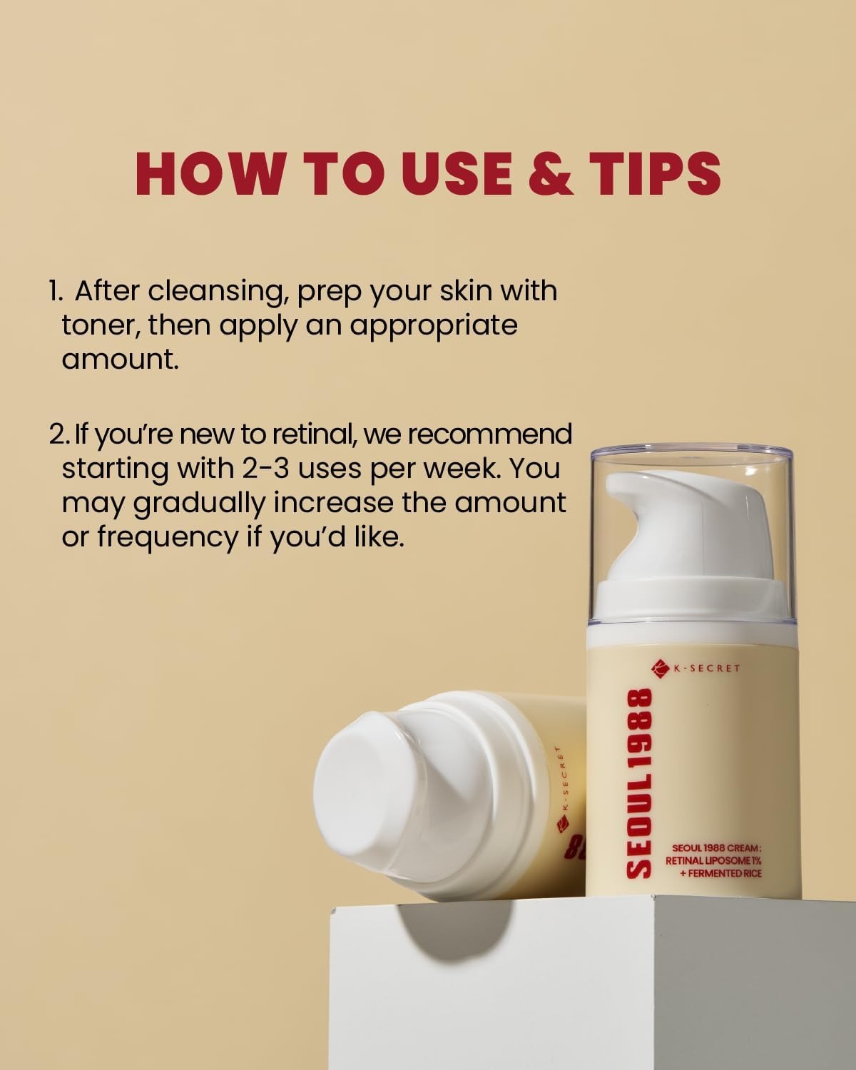 K-SECRET Seoul 1988 Retinal Liposome 1% + Fermented Rice Extract Face Cream | 50ml