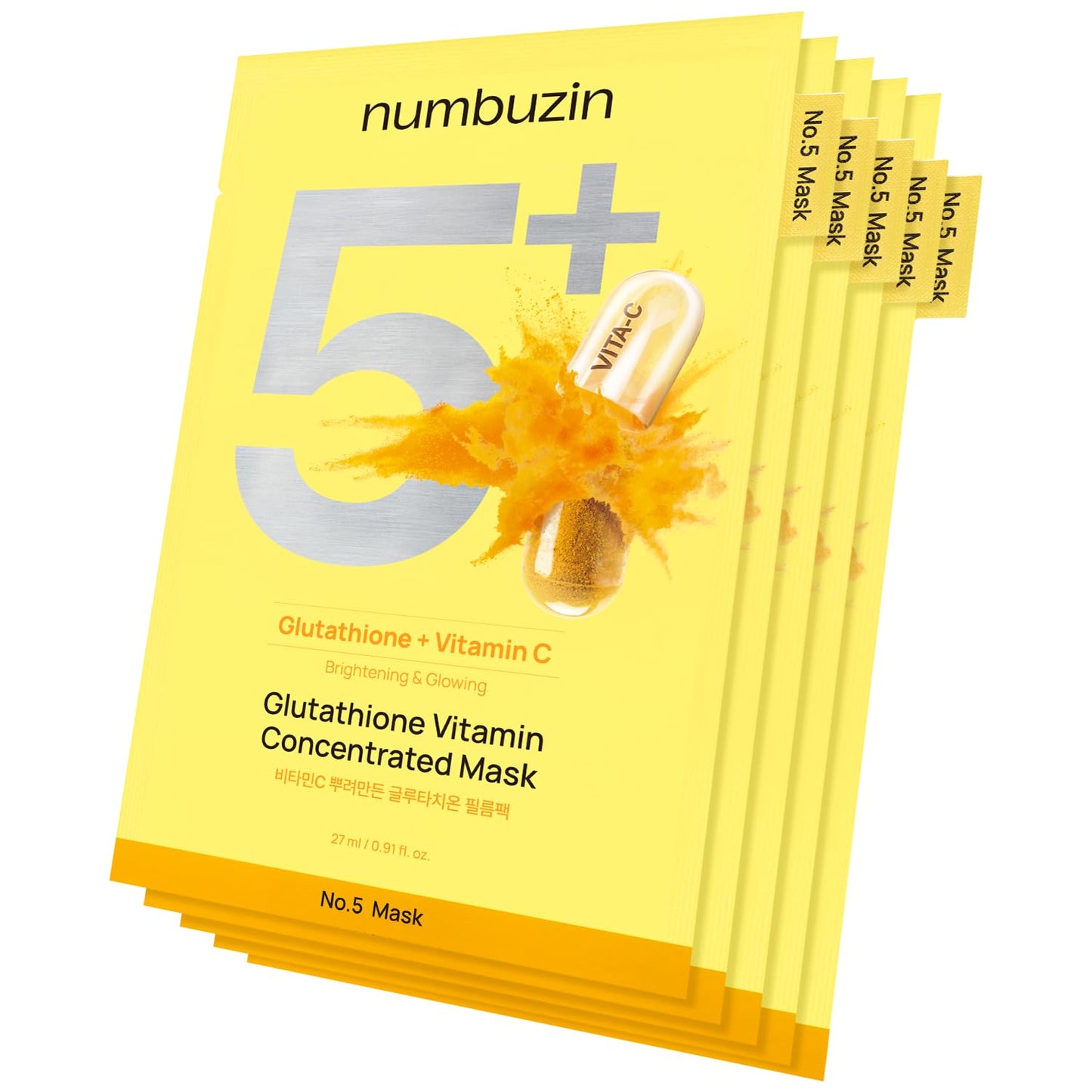 Numbuzin No.5 Sheet Mask | Vitamin Spotlight Sheet Mask - 5EA