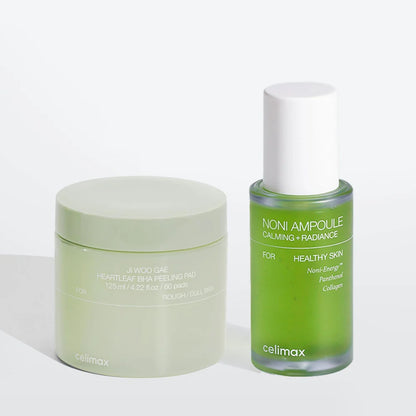 [Celimax] The Real Noni Energy Ampoule & Ji Woo Gae Heartleaf BHA Peeling Pad Set