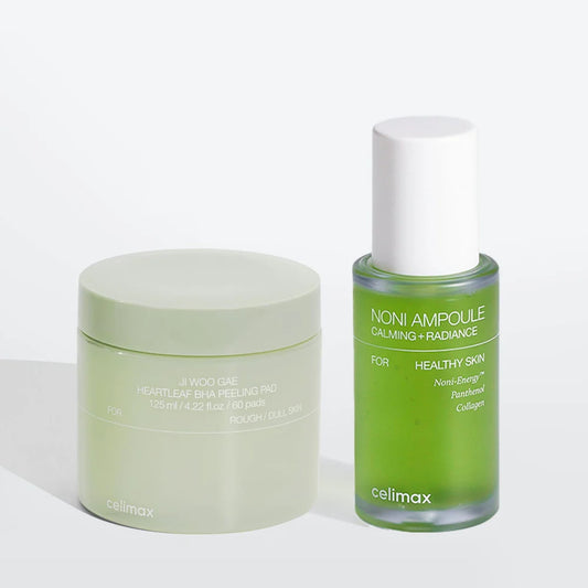 [Celimax] The Real Noni Energy Ampoule & Ji Woo Gae Heartleaf BHA Peeling Pad Set