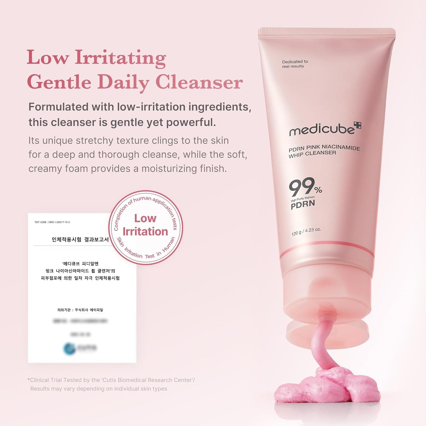 MEDICUBE - PDRN Pink Niacinamide Whip Cleanser – Gentle Brightening Foam | 120 g