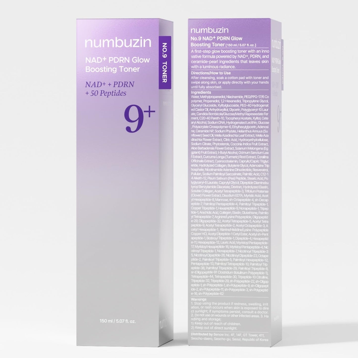 Numbuzin No.9 NAD+ PDRN Glow Boosting Toner – Revive & Illuminate - 150 ml