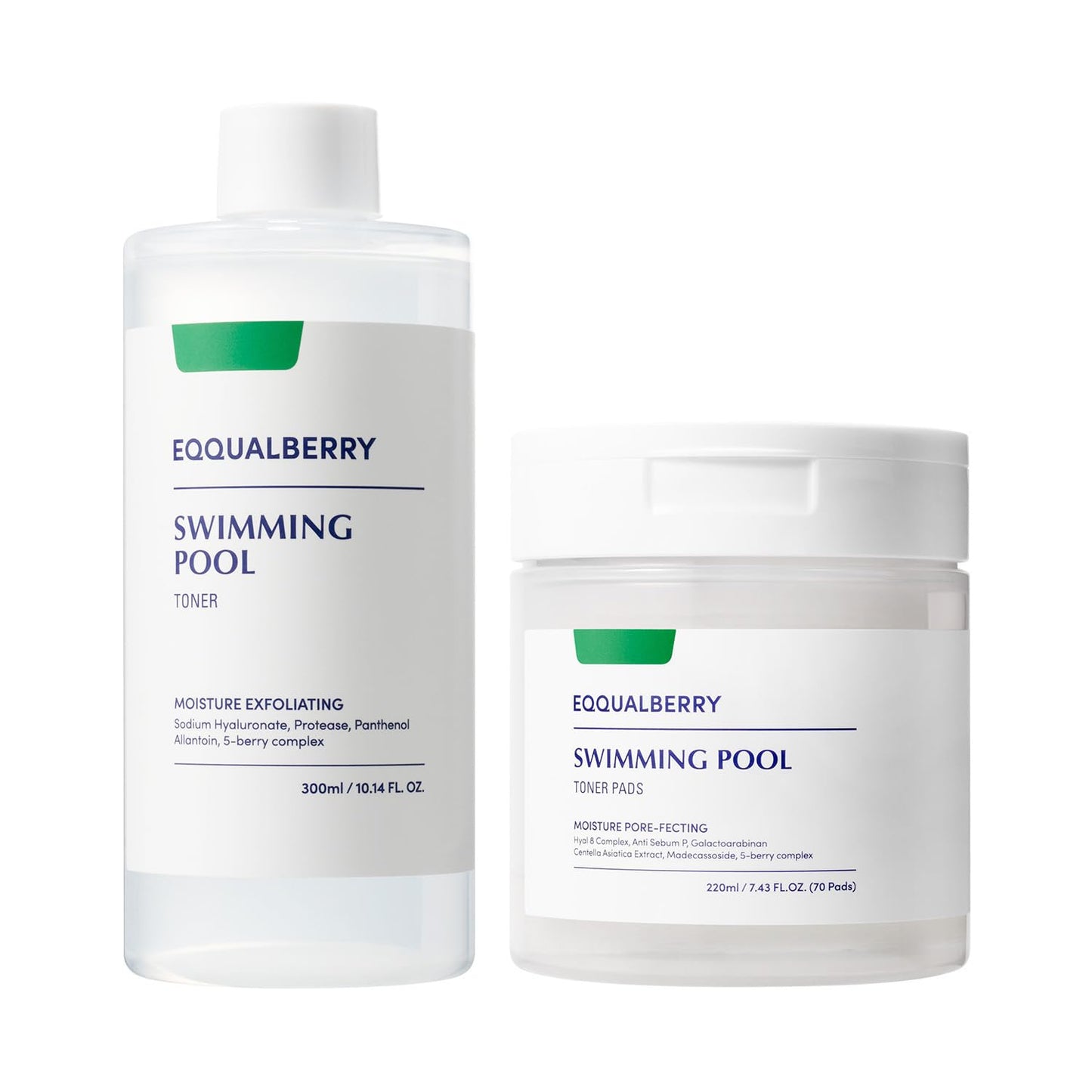 EQQUALBERRY Swimming Pool Toner & Toner Pads Set
