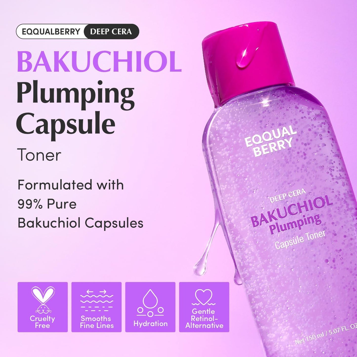 EQQUALBERRY Bakuchiol Plumping Capsule Toner 150ml