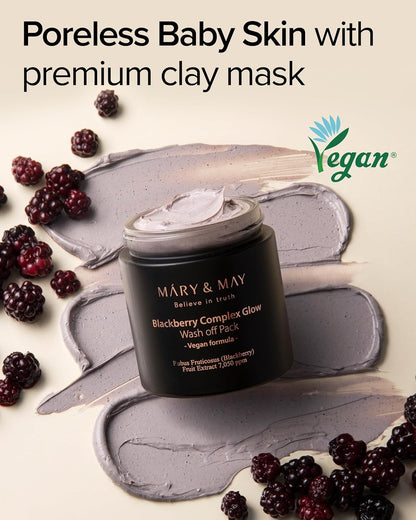 Mary&May Vegan Blackberry Complex Glow Wash Off Mask - 120g