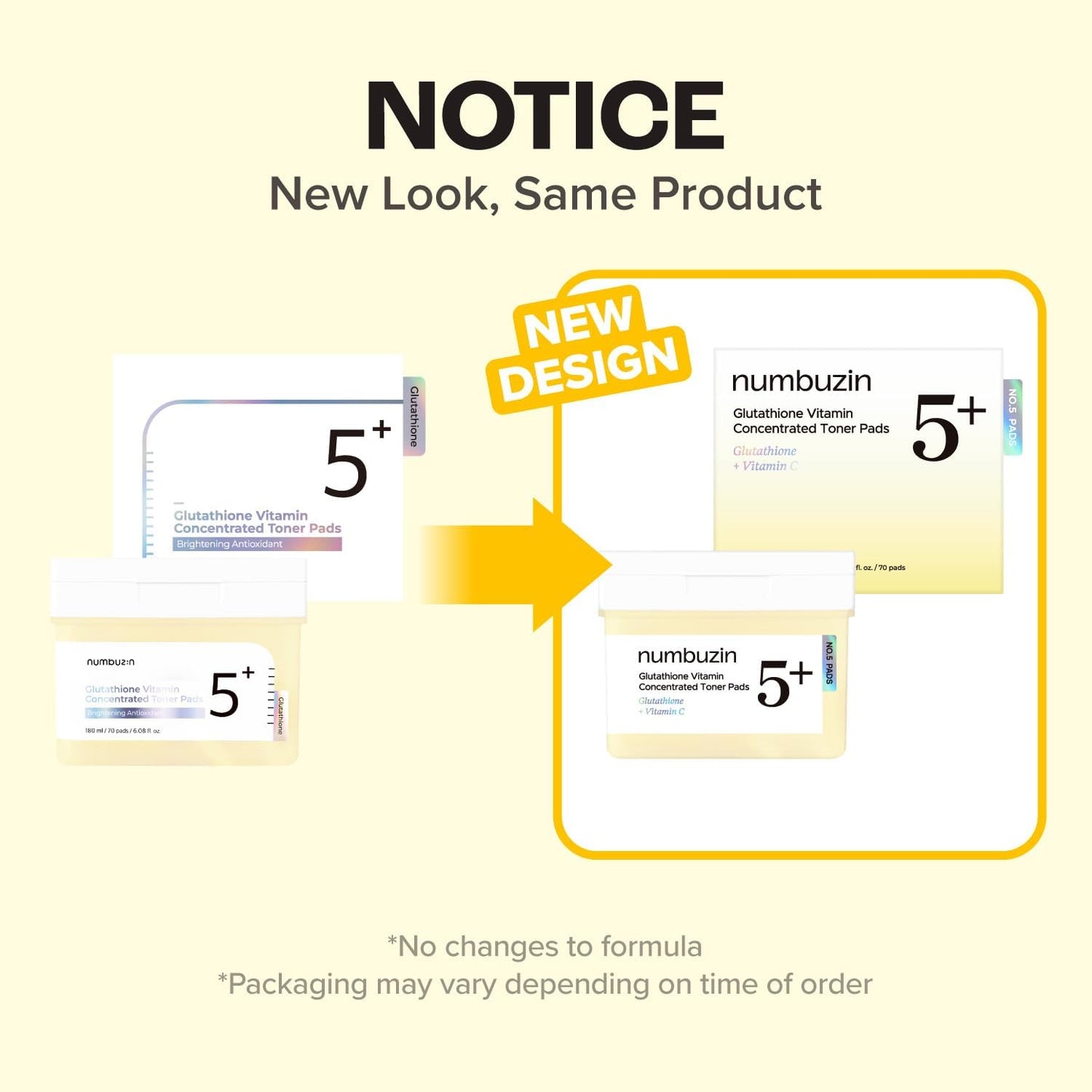 Numbuzin No.5 Toner Pads – Glutathione Vitamin Concentrated Pads