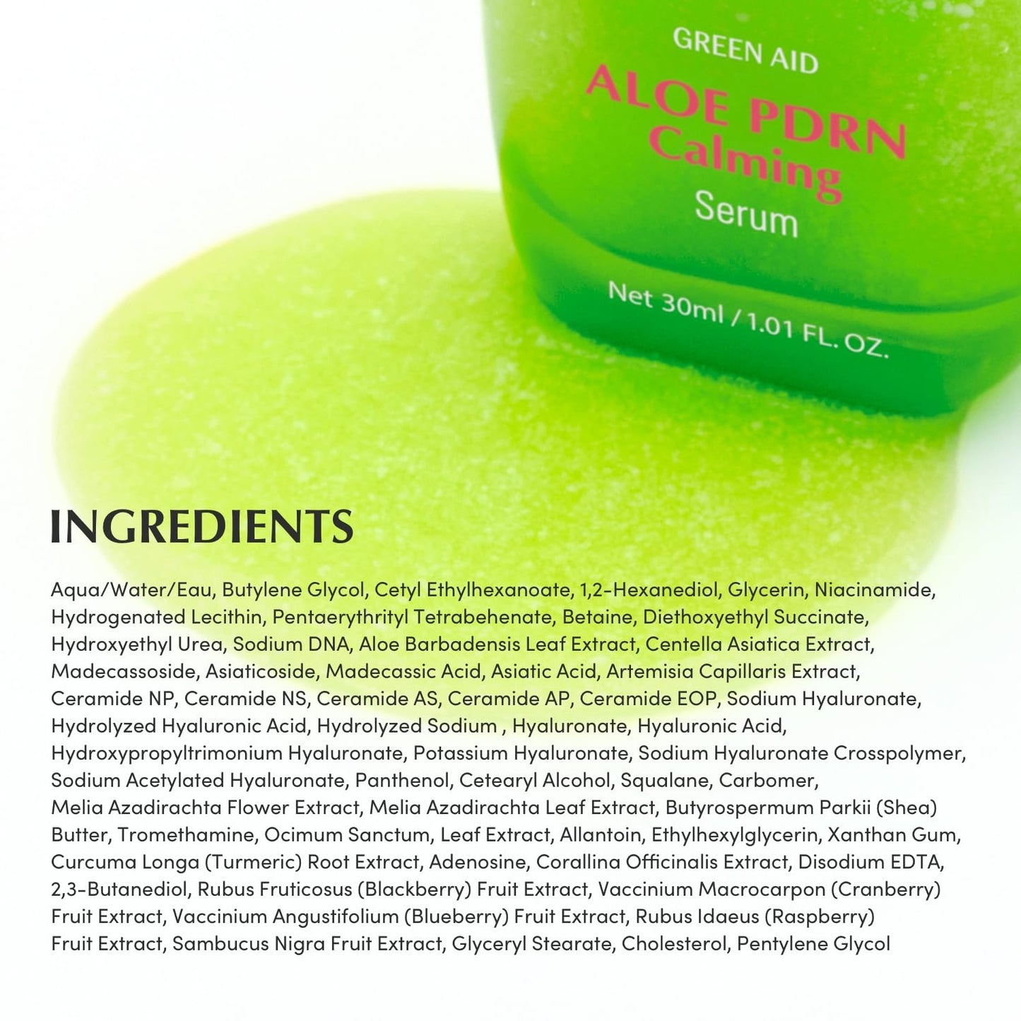 Eqqualberry Aloe PDRN Calming Smoothie Serum – Soothe & Restore Green Glow 30 ml