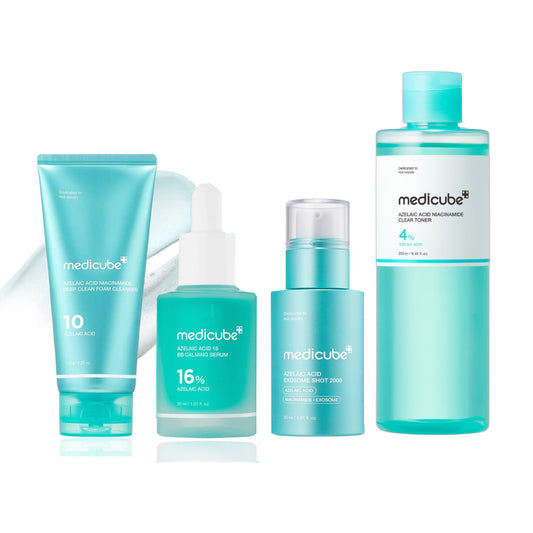 MEDICUBE Azelaic Acid Ultimate Skincare Set – Complete Pore Refining & Glass Skin Routine (4-Step System)