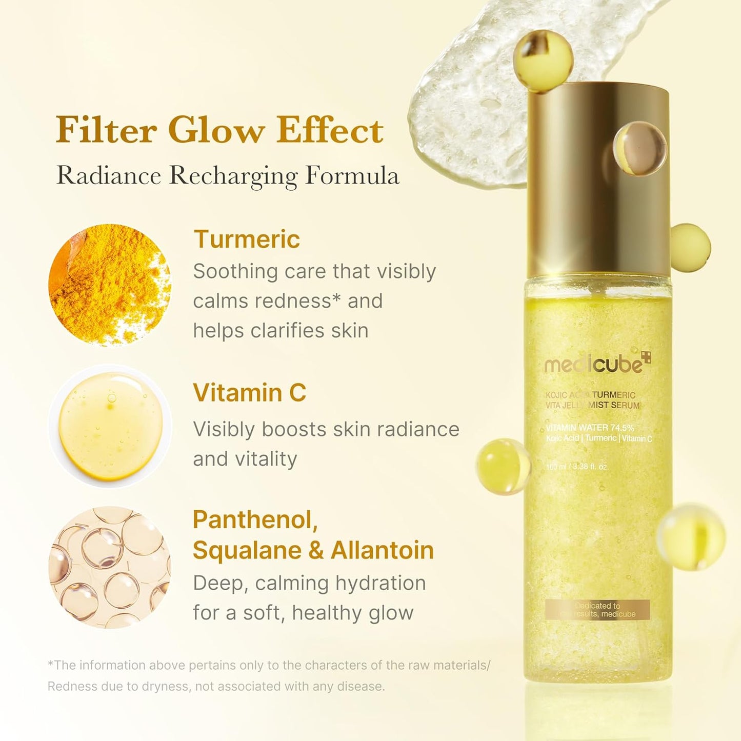 Medicube Turmeric Vitamin Gold Jelly Mist Serum - 100ml