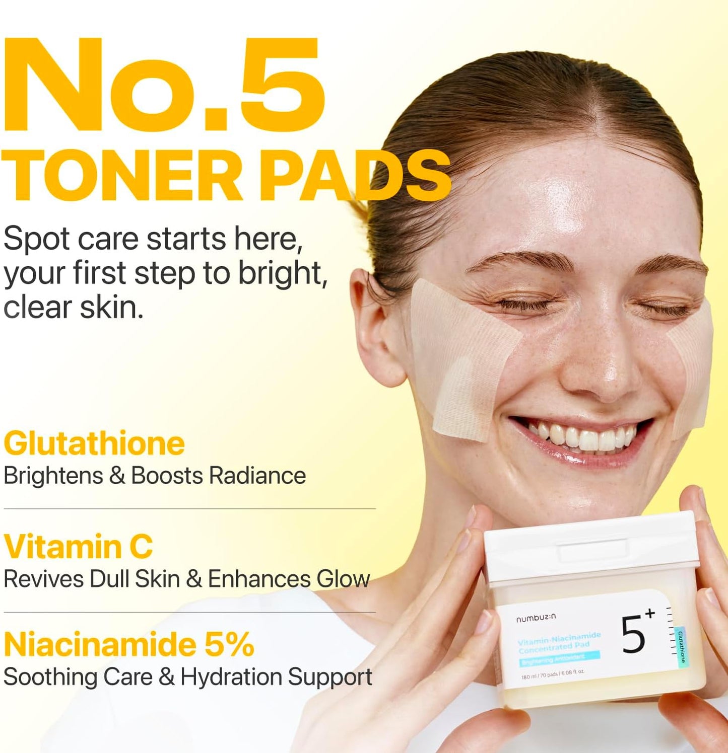Numbuzin No.5 Toner Pads – Glutathione Vitamin Concentrated Pads