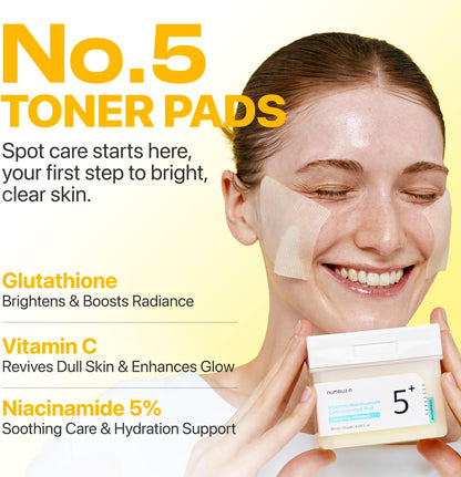 Numbuzin No.5 Toner Pads – Glutathione Vitamin Concentrated Pads
