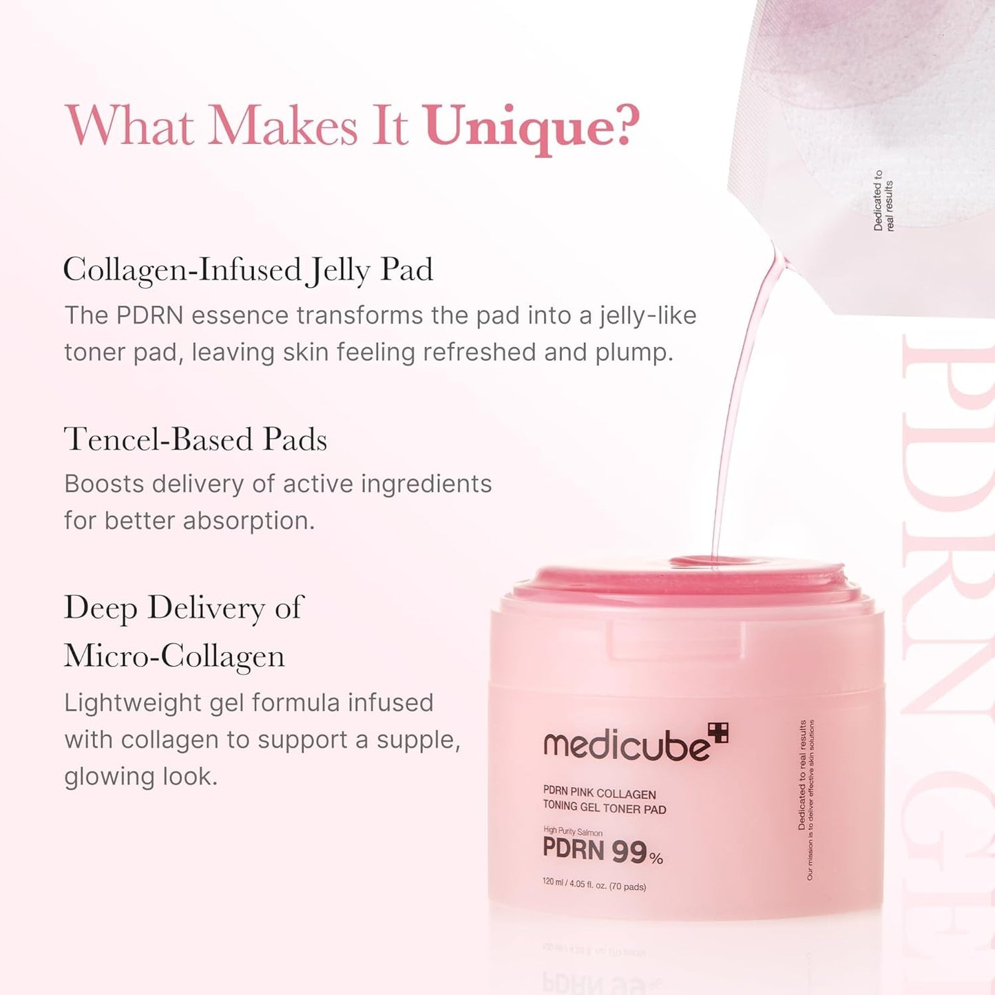 Medicube PDRN Pink Collagen Toning Gel Toner Pad - 70 pads