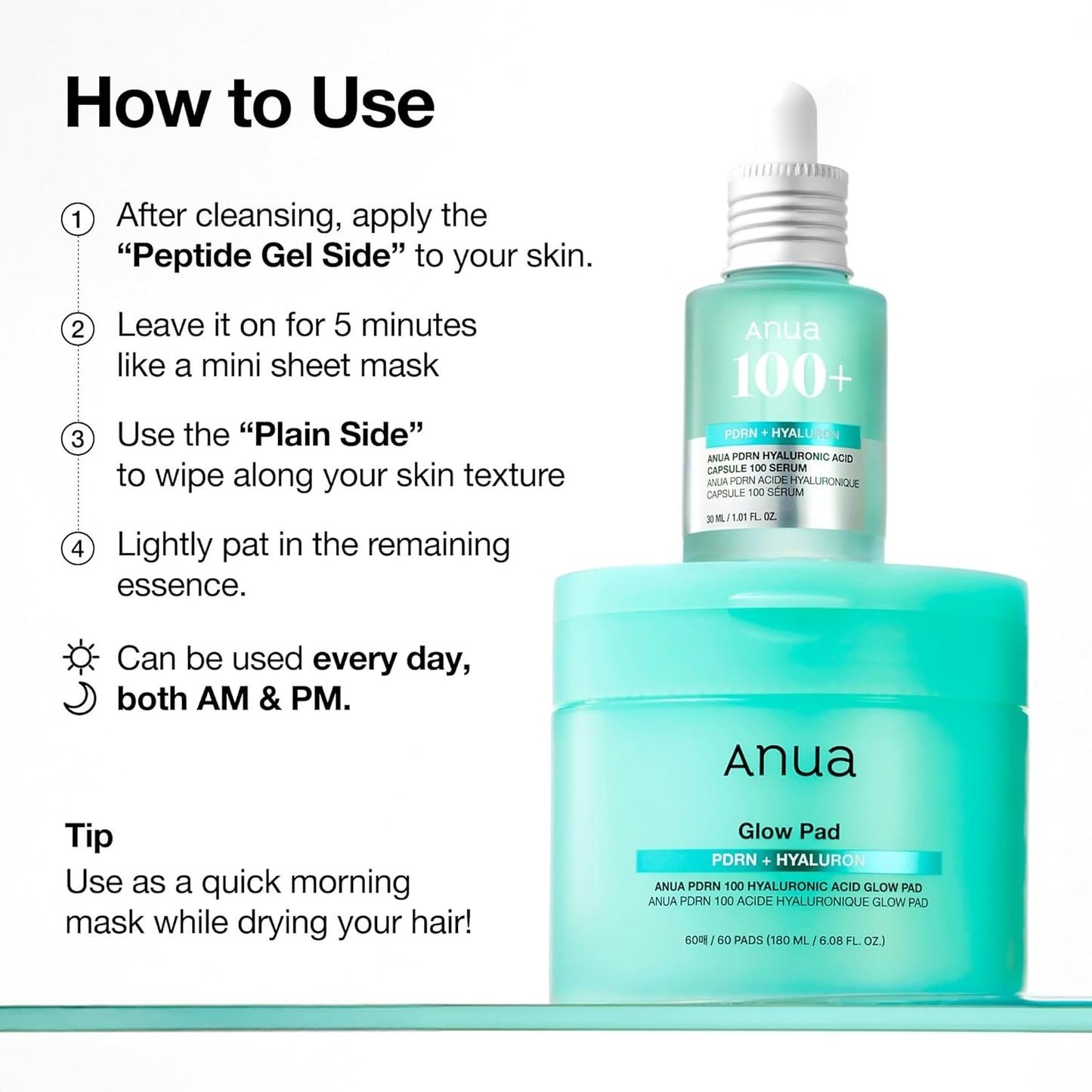 [Anua] PDRN 100 Hyaluronic Acid Glow Pad 60 EA
