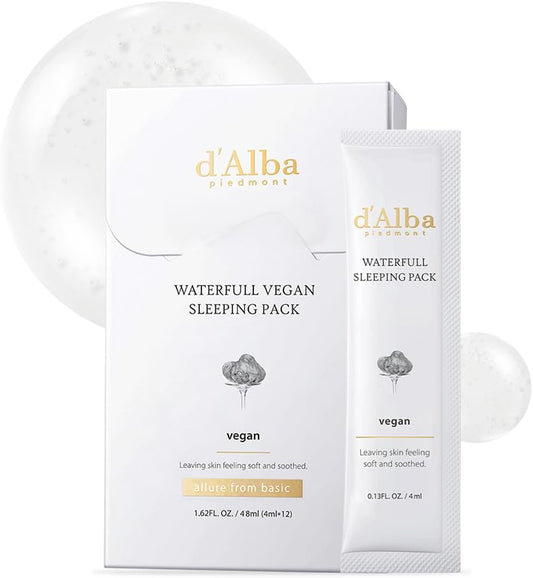 d'Alba Waterfull Vegan Sleeping Pack (4ml × 12ea)