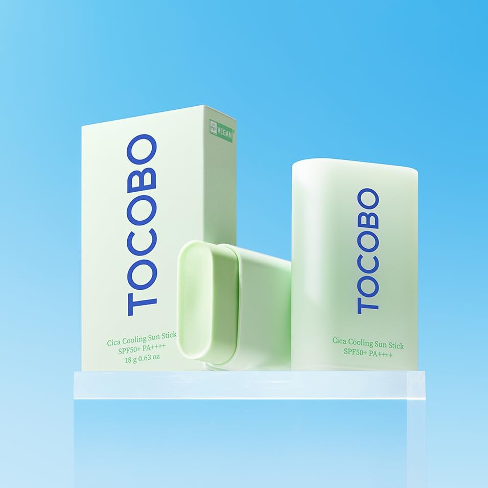 TOCOBO Cica Cooling Sun Stick SPF50+ PA++++ 1.69 fl. oz - Fermented Cica Complex, Reduces Skin Temperature, Quick Soothing, Lightweight and Moisturizing