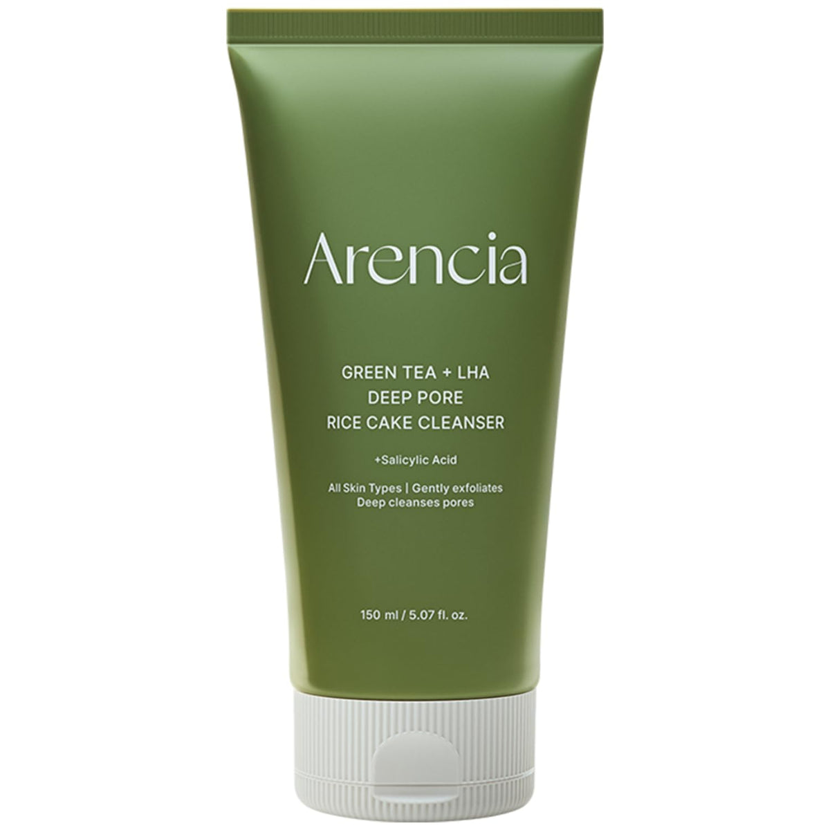 ARENCIA Salicylic Acid, Green Tea + LHA Deep Pore Rice Cake Cleanser – Deep Pore Cleansing, Acne Face Wash, Blackhead Remover, 5.07 fl oz