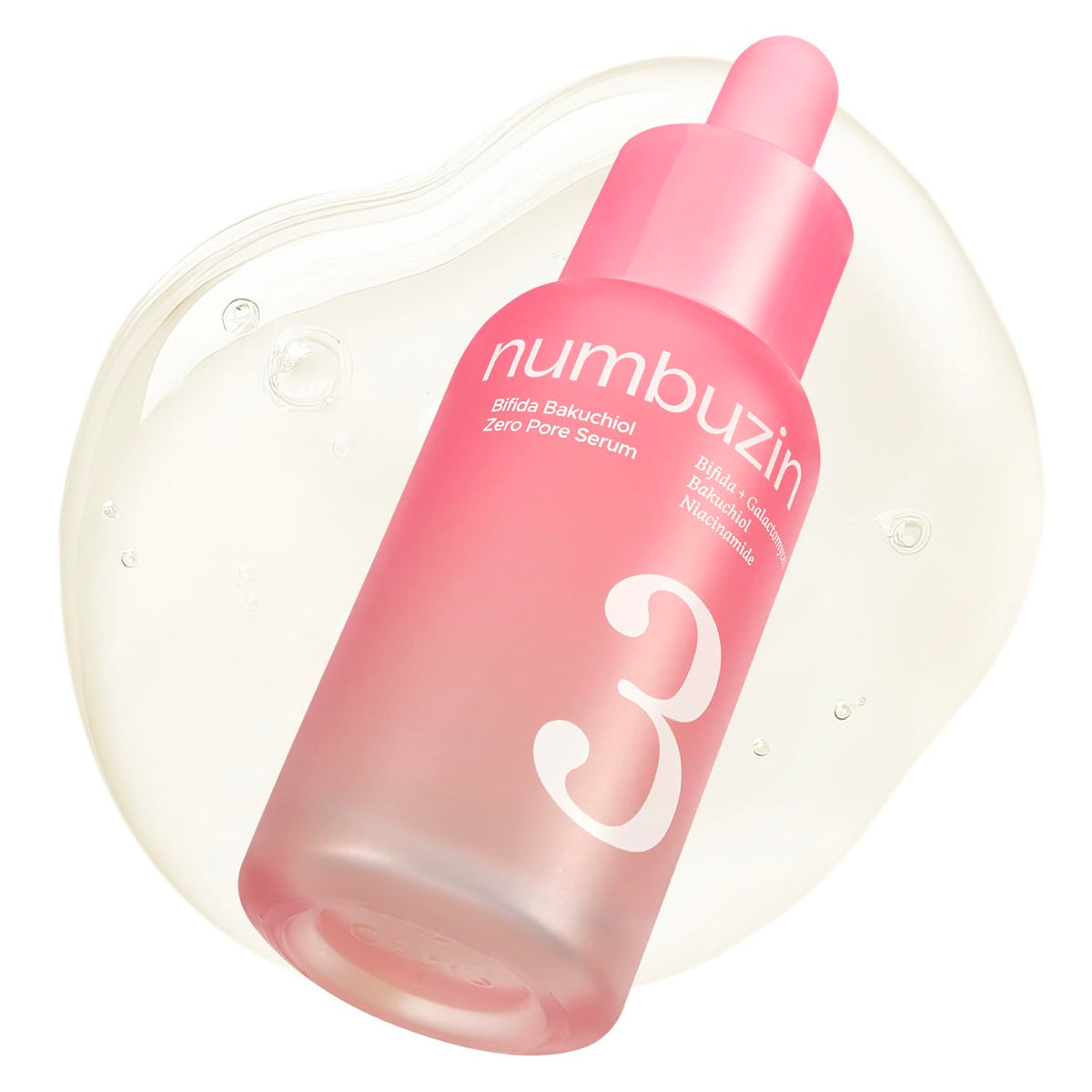 Numbuzin No.3 Bifida Bakuchiol Zero Pore Serum - Pore Minimizing & Tightening, Texture Smoothing, Helps Even Skin Tone with Kojic Acid, Gentle Retinol Alternative for Sensitive Skin, 1.01 fl oz