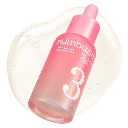 Numbuzin No.3 Bifida Bakuchiol Zero Pore Serum - Pore Minimizing & Tightening, Texture Smoothing, Helps Even Skin Tone with Kojic Acid, Gentle Retinol Alternative for Sensitive Skin, 1.01 fl oz